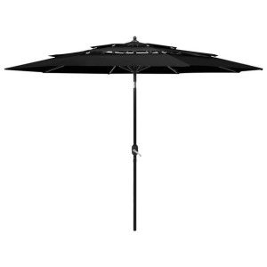 Parasol ogrodowy aluminium czarny 3m
