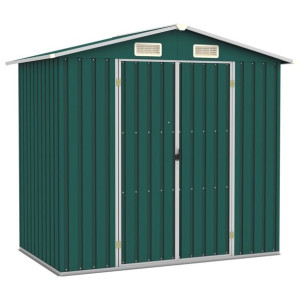 Szopa ogrodowa zielona 205x129x183cm stal galwanizowana