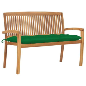 Ławka z poduszką 128.5cm drewno tekowe