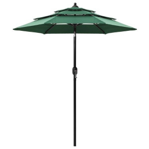 Parasol ogrodowy aluminium zielony 2m