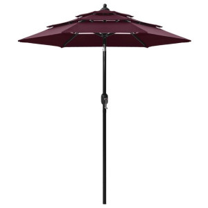 Parasol ogrodowy aluminium bordowy 2m