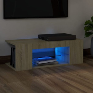Komoda RTV z LED dąb sonoma 90x39x30cm