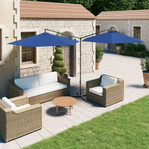 Parasol podwójny stalowy lazurowy 600cm