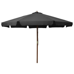 Parasol ogrodowy drewniany 330x254cm antracytowy