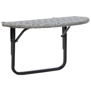 Stolik balkonowy szary 60x60x50cm rattan PE