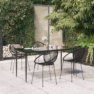 Zestaw ogrodowy 5-cz. czarny rattan PVC