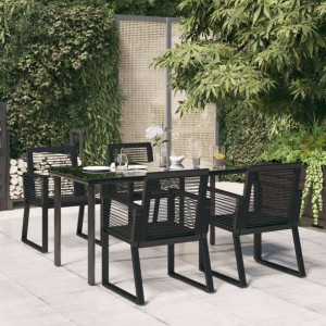 Zestaw ogrodowy 5-cz. czarny rattan PVC