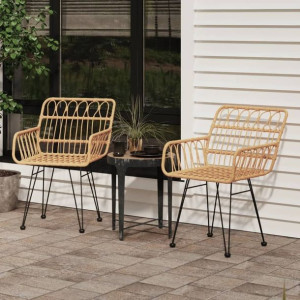 Krzesła ogrodowe 2 szt. 56x64x80cm rattan PE