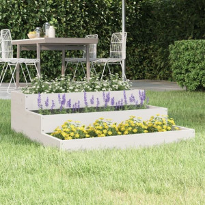 Donica biała 78x78x27cm lite drewno sosnowe
