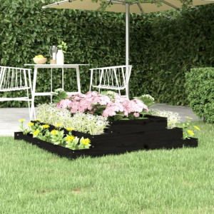 Donica czarna 110x110x27cm lite drewno sosnowe