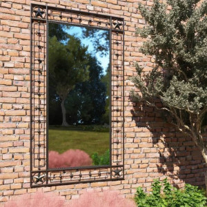 Lustro ścienne do ogrodu prostokątne 60x110cm czarne