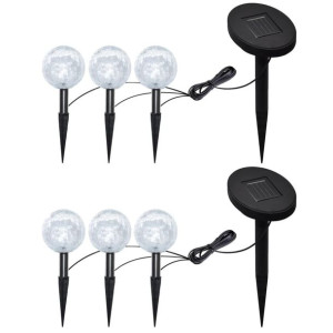 Lampy ogrodowe LED 6 szt. z panelami solarnymi i szpikulcami