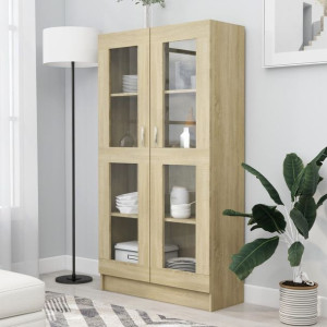 Witryna kolor dąb sonoma 82.5x30.5x150cm płyta wiórowa