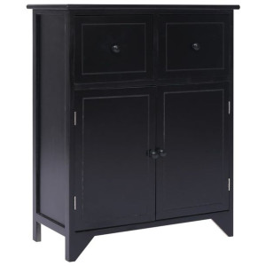 Komoda czarna 60x30x75cm drewno paulownia