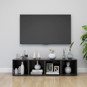 Szafki pod telewizor 4 szt. szare 37x35x37cm płyta wiórowa