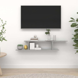 Szafka RTV wisząca szary beton 125x18x23cm płyta