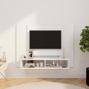 Szafka RTV wisząca biała 120x23.5x90cm płyta wiórowa