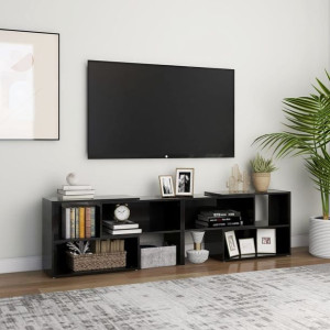 Szafka RTV czarna połysk 149x30x52cm