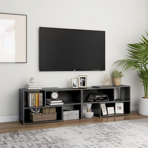 Szafka RTV szara połysk 149x30x52cm