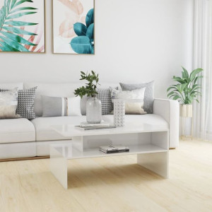 Stolik kawowy biały połysk 90x60x42.5cm płyta