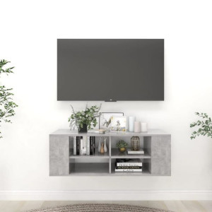 Szafka RTV wisząca szary beton 102x35x35cm płyta