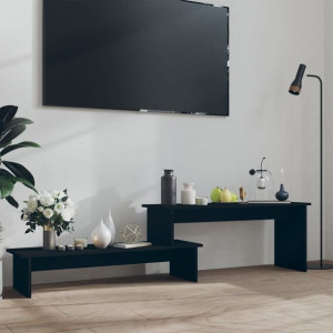 Szafka RTV czarna 180x30x43cm płyta wiórowa