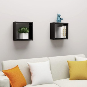 Półki kostki 2 szt. czarne 30x15x30cm
