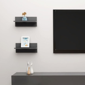 Półki ścienne 2 szt. szare 40x11.5x18cm