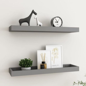 Półki ścienne Loggia 2 szt. szare 60x15x4cm MDF