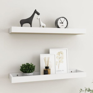 Półki ścienne Loggia 2 szt. kolor dębu i biel 60x15x4cm MDF