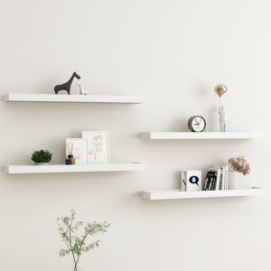 Półki ścienne Loggia 4 szt. kolor dębu i biel 80x15x4cm MDF