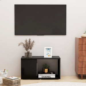 Szafka RTV czarna 60x24x32cm płyta wiórowa