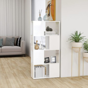 Regał/przegroda połysk biały 60x24x124.5cm