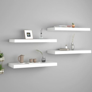 Półki ścienne 4 szt. białe 60x23.5x3.8cm MDF