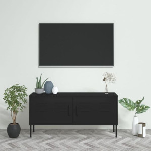 Szafka RTV czarna 105x35x52cm stalowa