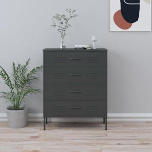 Szafka z szufladami antracytowa 80x35x101.5cm stalowa