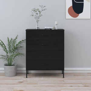 Szafka z szufladami czarna 80x35x101.5cm stalowa