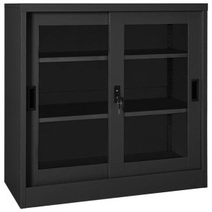 Szafka z drzwiczkami przesuwnymi antracyt 90x40x90cm stal