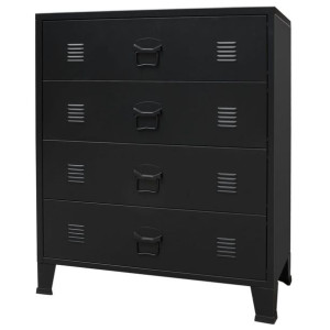 Komoda industrialna metalowa 78x40x93cm czarna