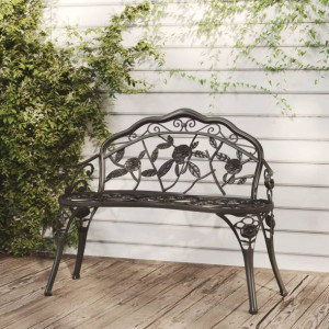 Ławka ogrodowa 100cm odlew aluminium czarna