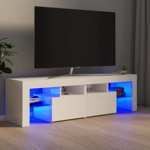 Szafka RTV z LED połysk biała 140x35x40cm