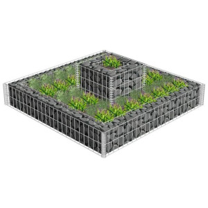 Donica gabionowa stalowa 120x120x20cm