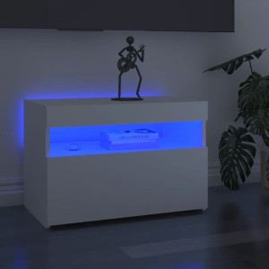 Szafki TV z LED 2 szt. białe 60x35x40cm