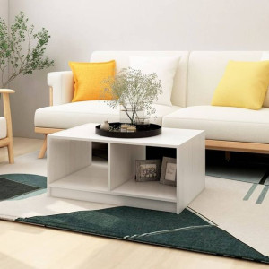 Stolik kawowy biały 75x50x33.5cm sosna