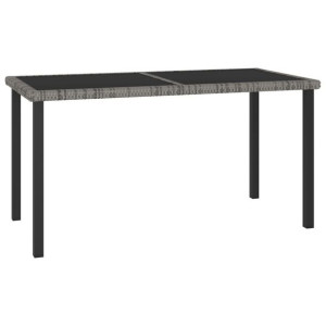 Stół ogrodowy jadalniany szary 140x70x73cm rattan PE