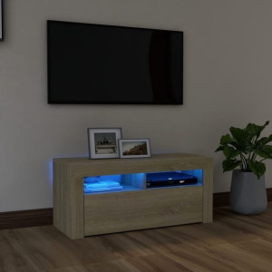 Szafka RTV z LED dąb sonoma 90x35x40cm