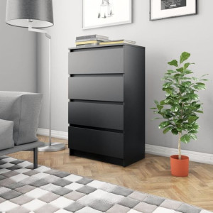 Komoda czarna 60x35x98.5cm płyta wiórowa