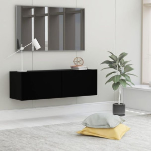 Szafka RTV czarna 100x30x30cm płyta wiórowa