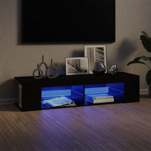 Szafka RTV z LED czarna 135x39x30cm
