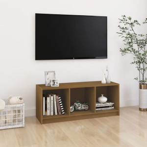 Szafka RTV miodowy brąz 104x33x41cm drewno sosnowe